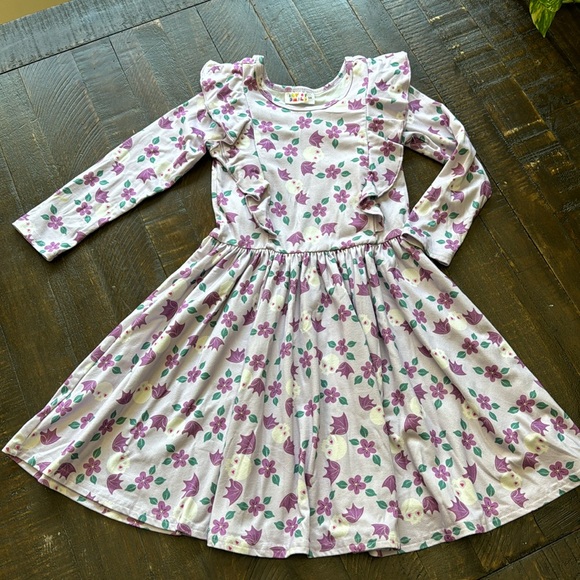 🎃 Dot Dot Smile Halloween Ruffle Long Sleeved Dress - Picture 1 of 3